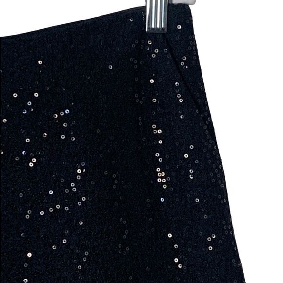 Ann Taylor Black Wool Blend Sequined Mini Skirt | Size 6 - Picture 5 of 9